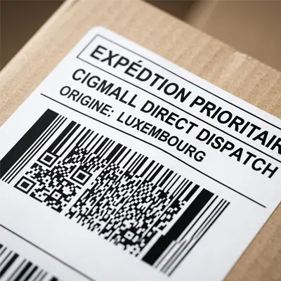 Plain Royal Mail parcel with tracking label
